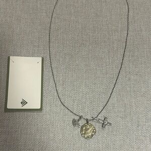 Silpada Dove Cross Pendant Pendant Necklace .925 Sterling Silver Brass N3401